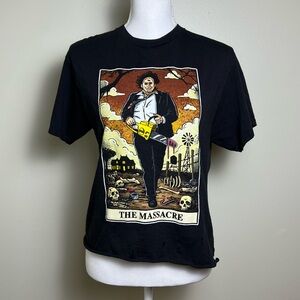 Black Texas Chainsaw Massacre Tarot Card cotton t-shirt M